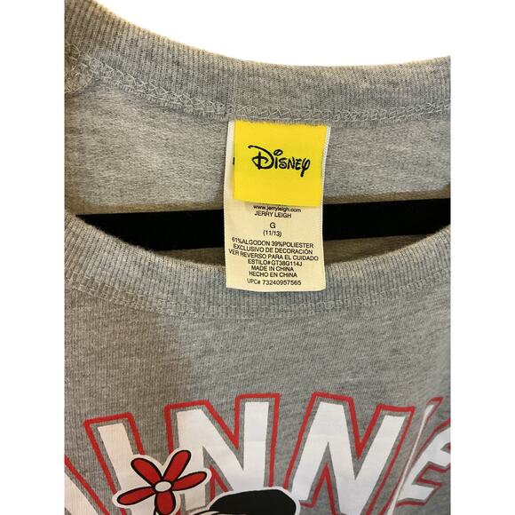 Disney Minnie Mouse Lace-Up Shoulder Sweatshirt Gray Graphic Youth Girls 11/13 - Picture 7 of 9